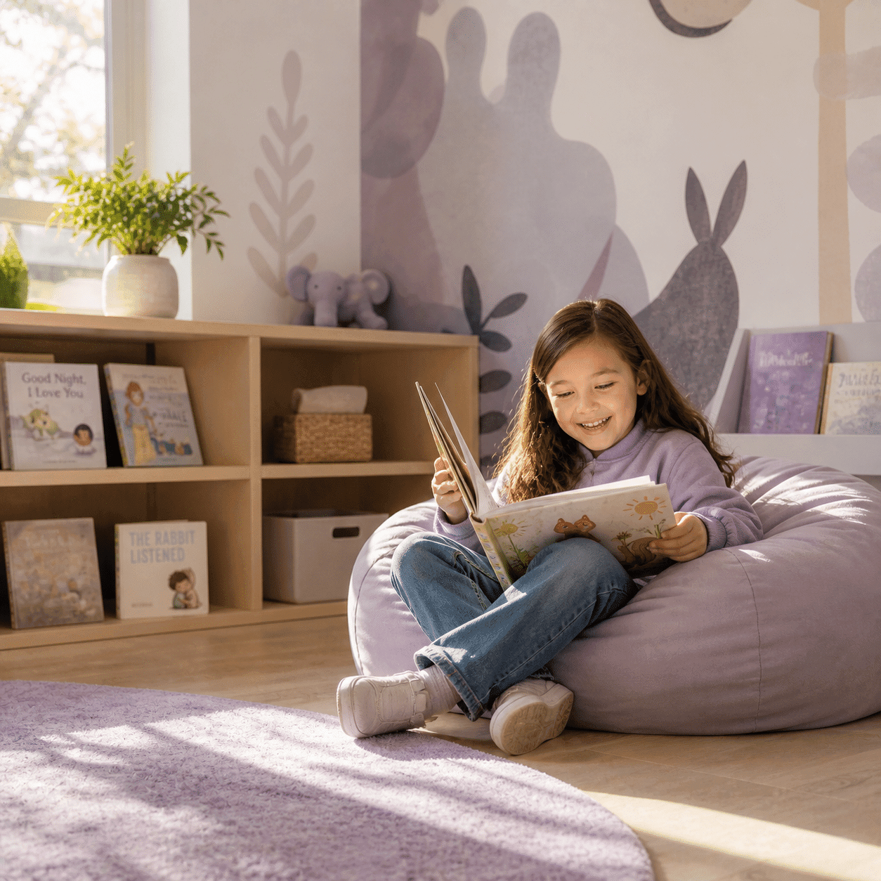Young child relaxed in a designed kids activity nook at A Dental Office in Barrie, Ontario