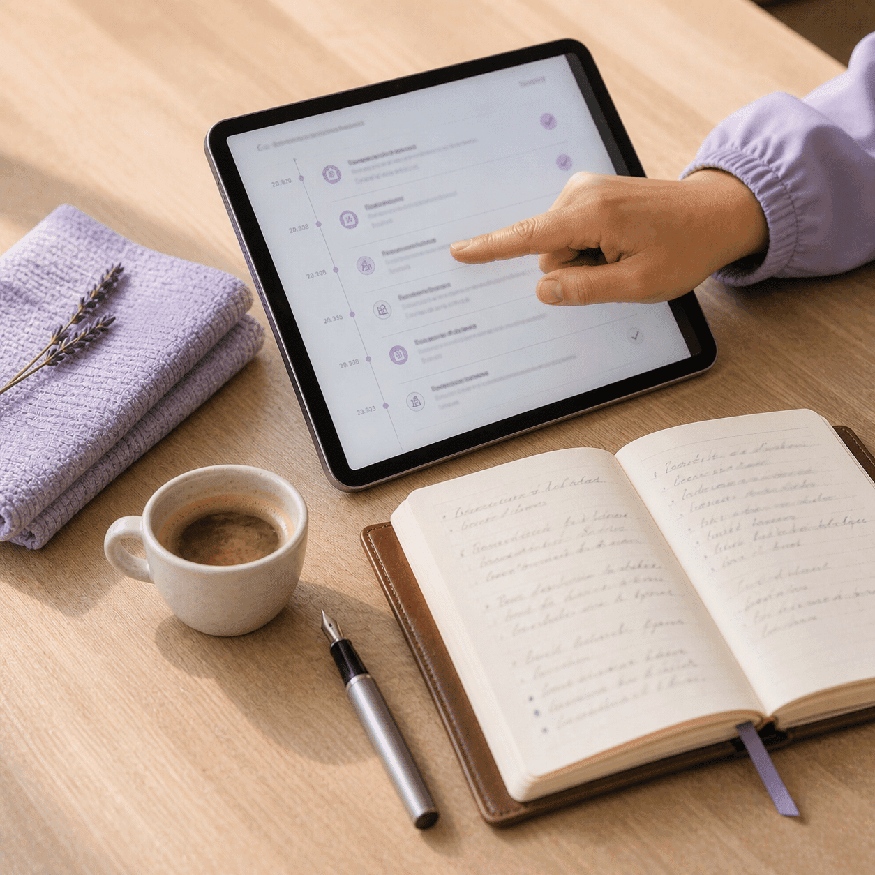 Comprehensive dental treatment plan on a tablet beside a handwritten notebook — full service dentistry at A Dental Office, Barrie