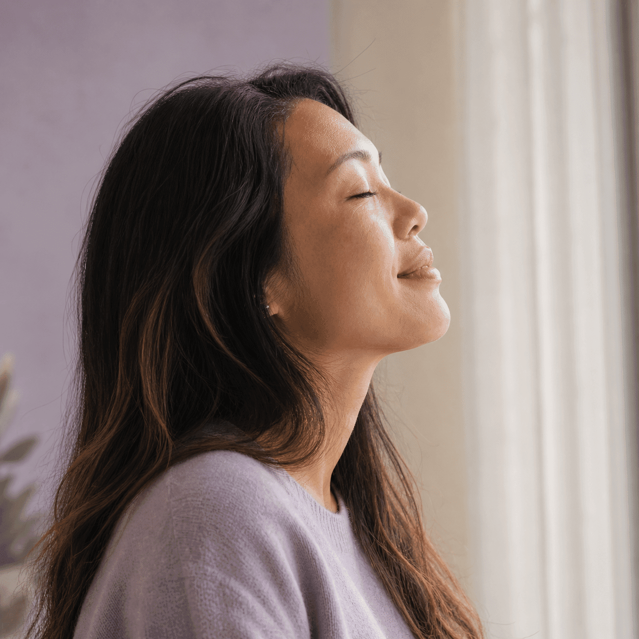 Patient peacefully relaxed in profile — nitrous oxide sedation at A Dental Office in Barrie, Ontario