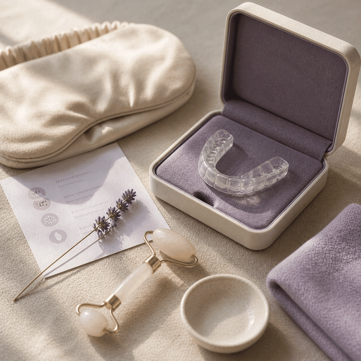 Custom bite splint and supportive TMJ care kit at A Dental Office in Barrie, Ontario